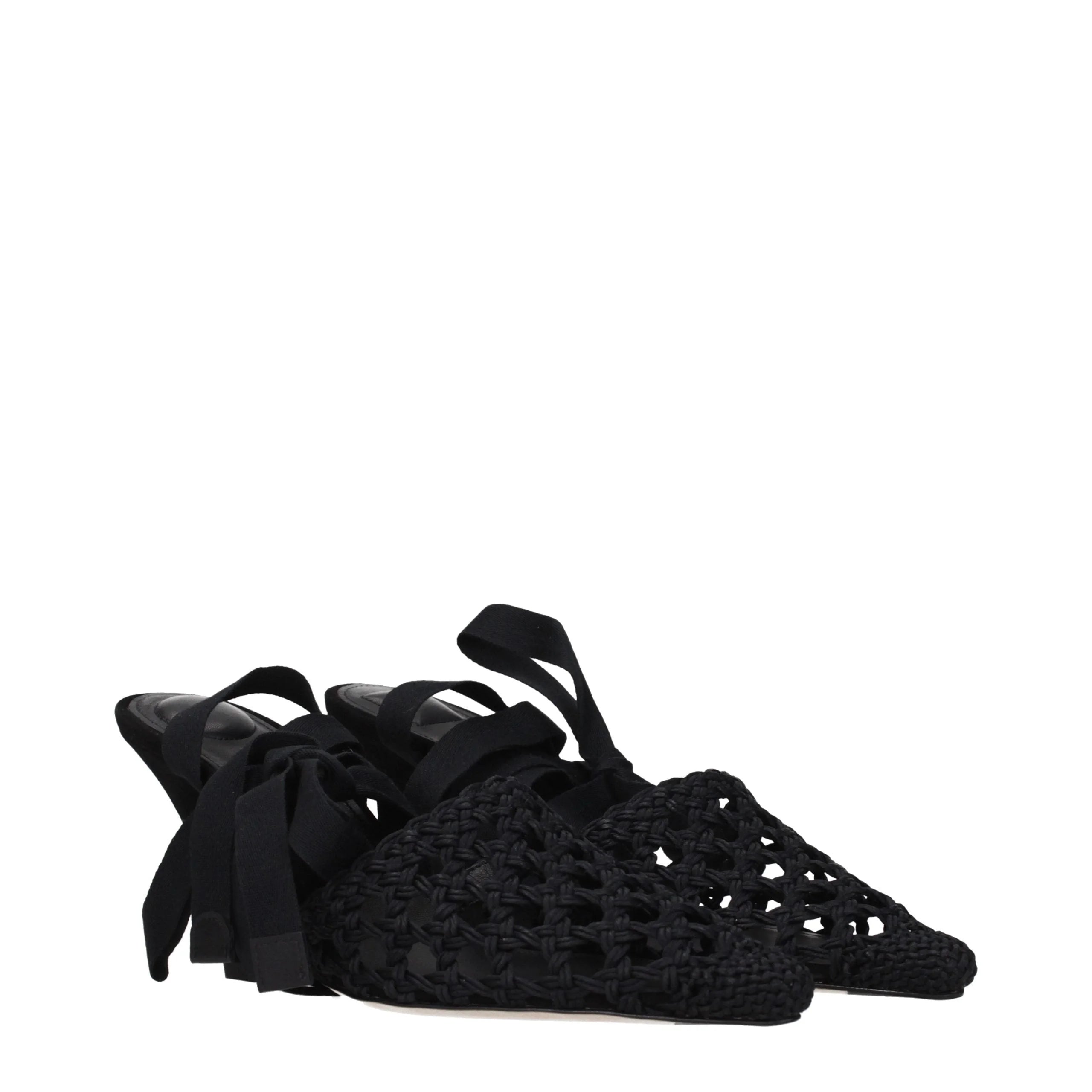 Jacquemus Black Fabric Strap-On Sandals