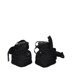 Jacquemus Black Fabric Strap-On Sandals