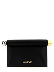Jacquemus Black Lamb Leather Clutch Bag