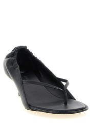 Jacquemus Black Lamb Leather Flat Sandals