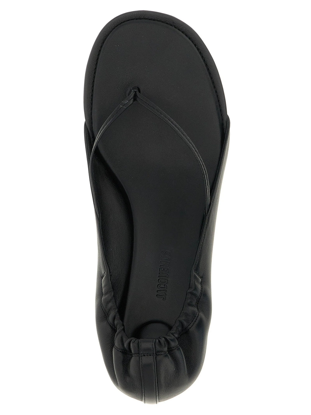 Jacquemus Black Lamb Leather Flat Sandals