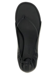 Jacquemus Black Lamb Leather Flat Sandals