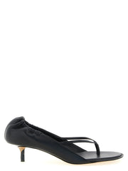 Jacquemus Black Lamb Leather Flat Sandals