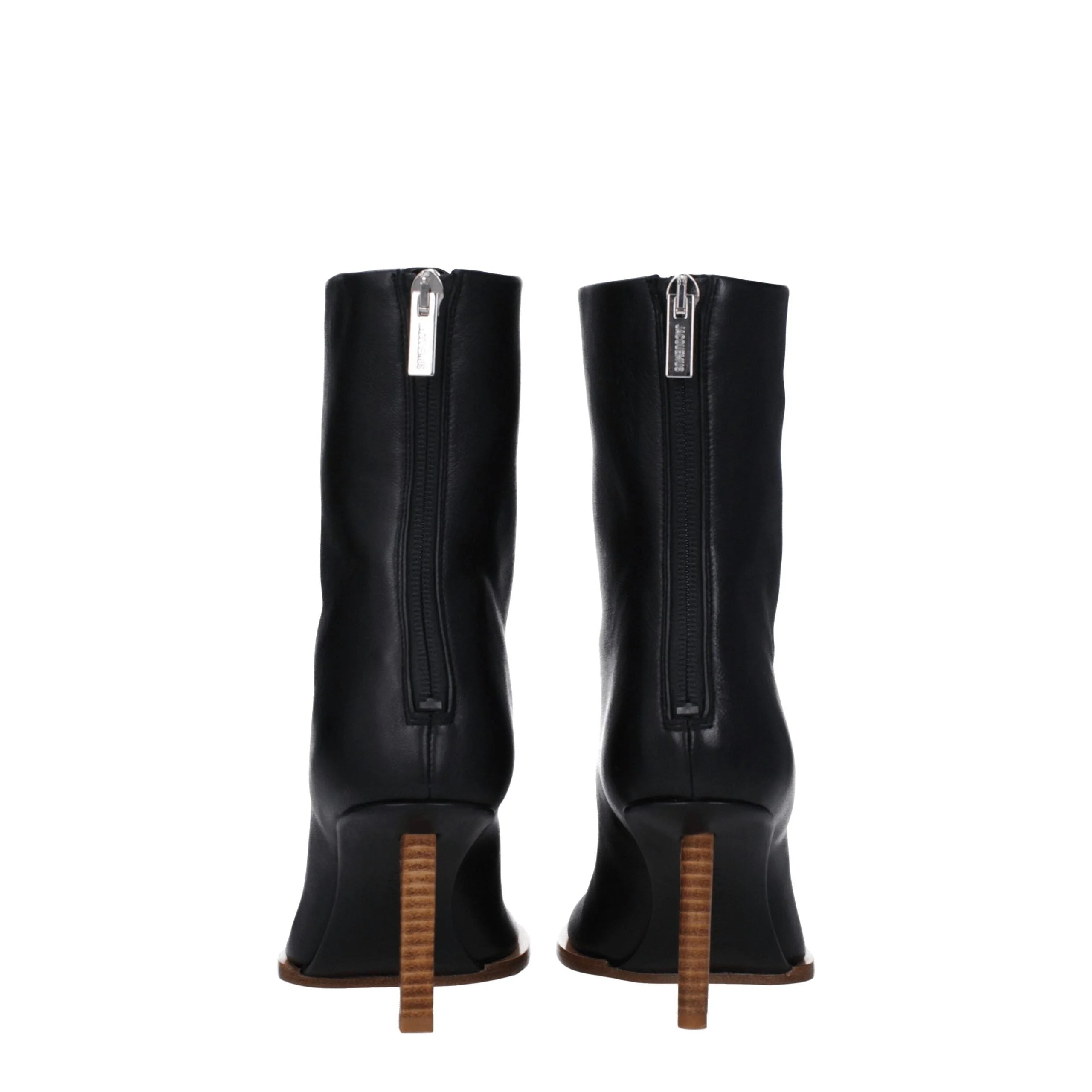 Jacquemus Black Leather Ankle Boots - EU39/US9