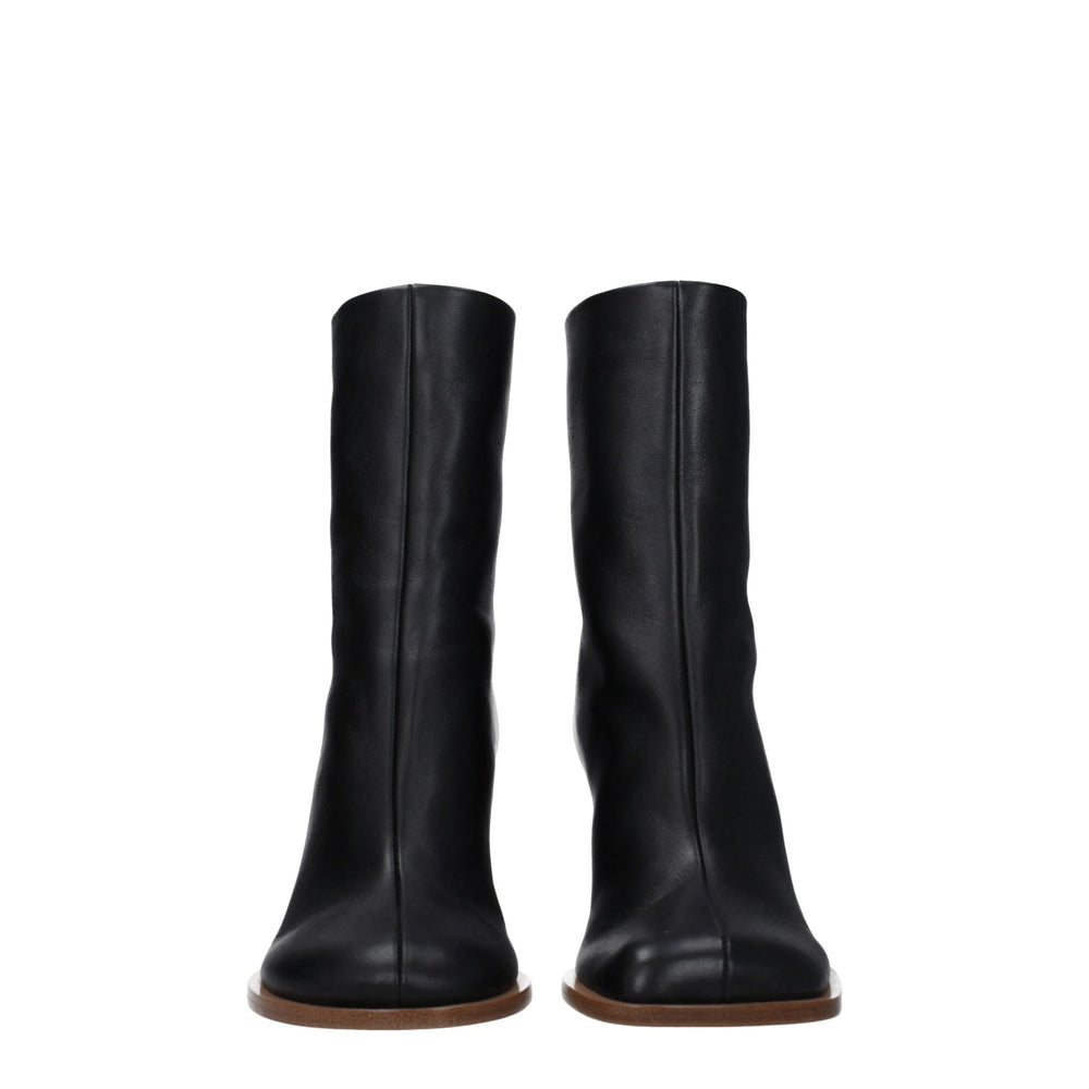 Jacquemus Black Leather Ankle Boots - EU39/US9 - Boots