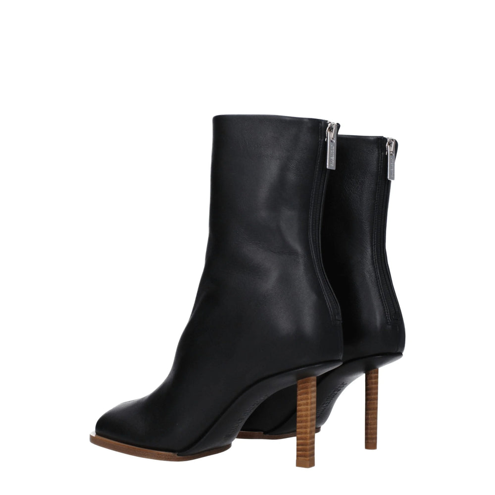 Jacquemus Black Leather Ankle Boots - EU39/US9