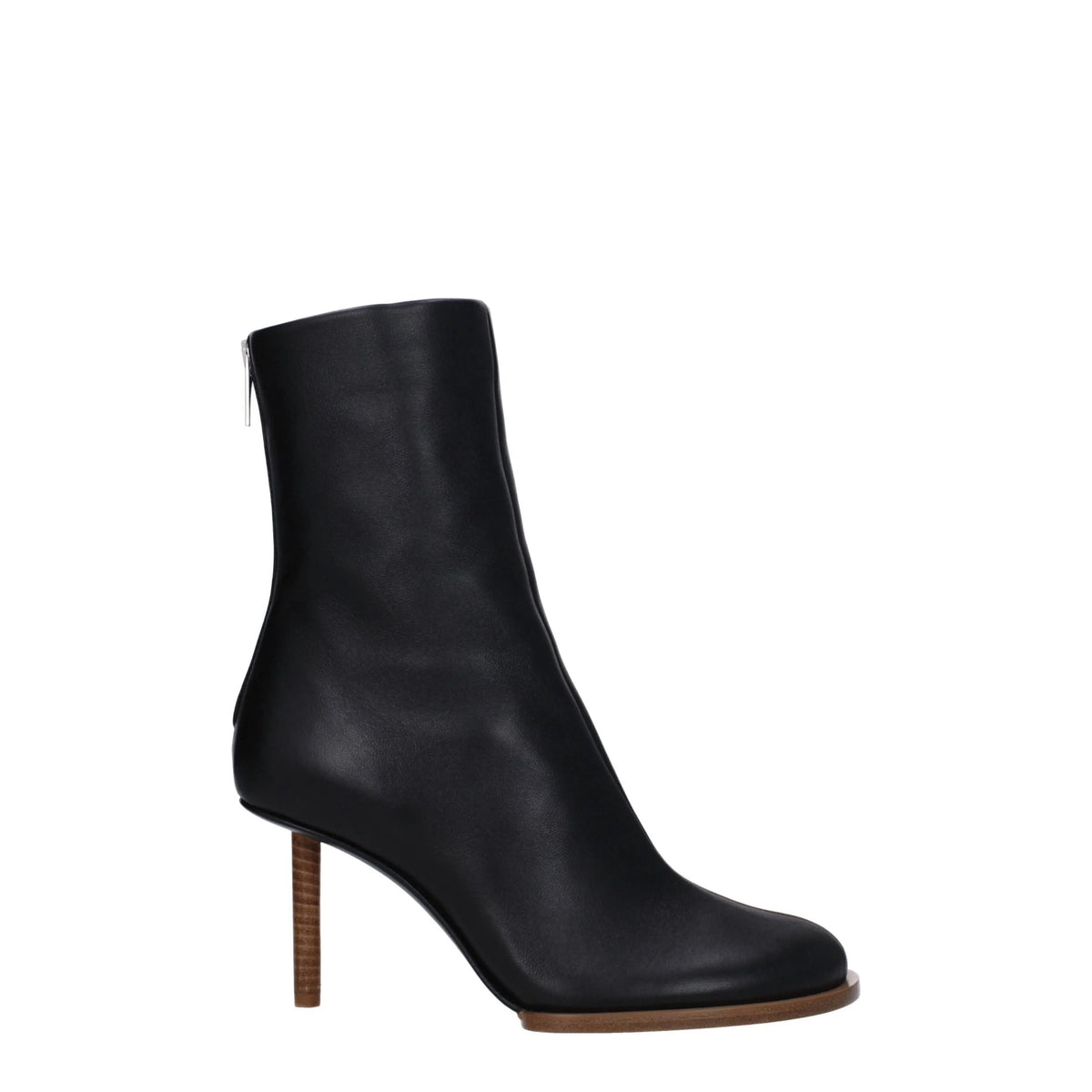 Jacquemus Black Leather Ankle Boots - EU39/US9