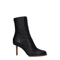 Jacquemus Black Leather Ankle Boots - EU39/US9