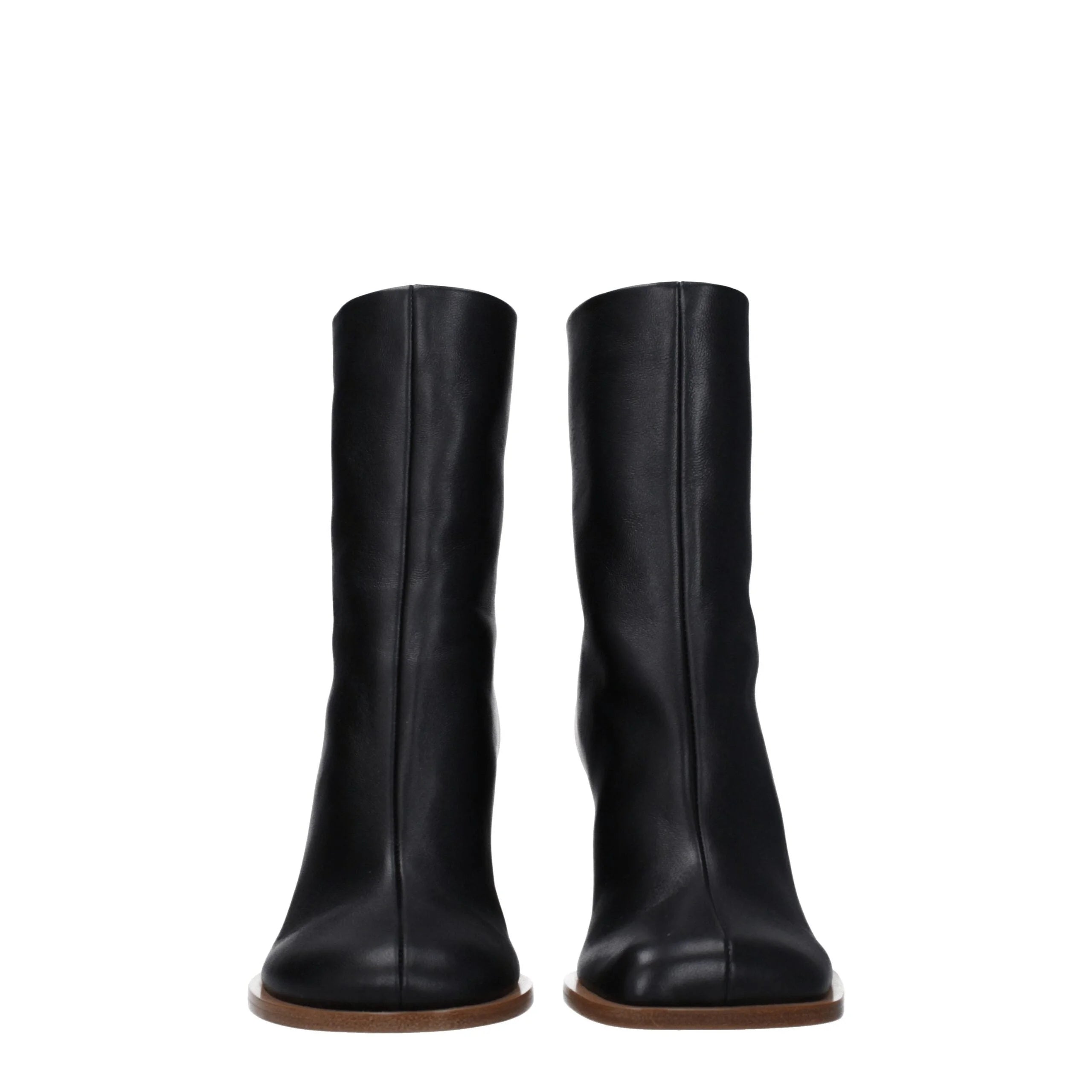 Jacquemus Black Leather Ankle Boots - EU39/US9