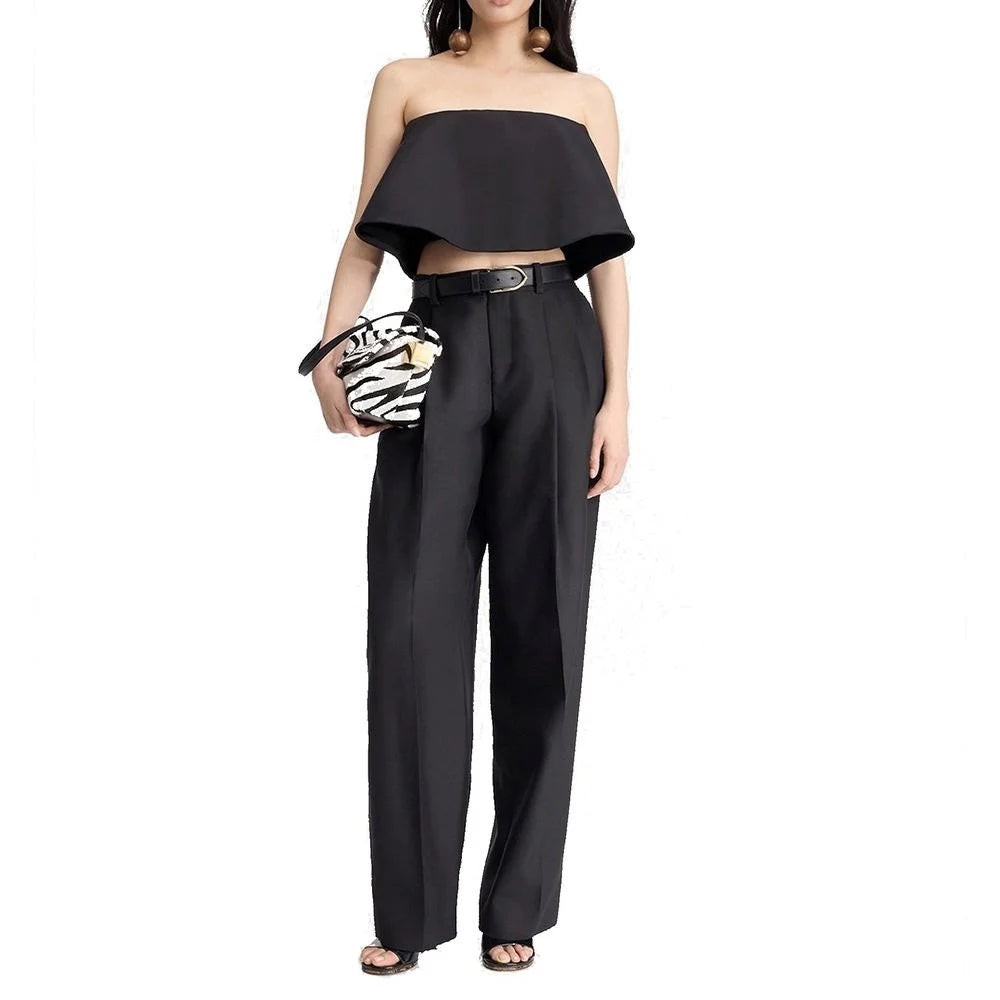 Jacquemus Black Silk Flared Pants - 40