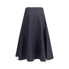 Jacquemus Blue Cotton Midi Skirt - 27