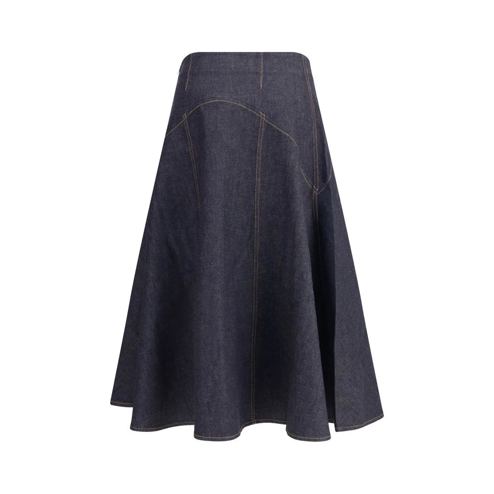 Jacquemus Blue Cotton Midi Skirt - 27