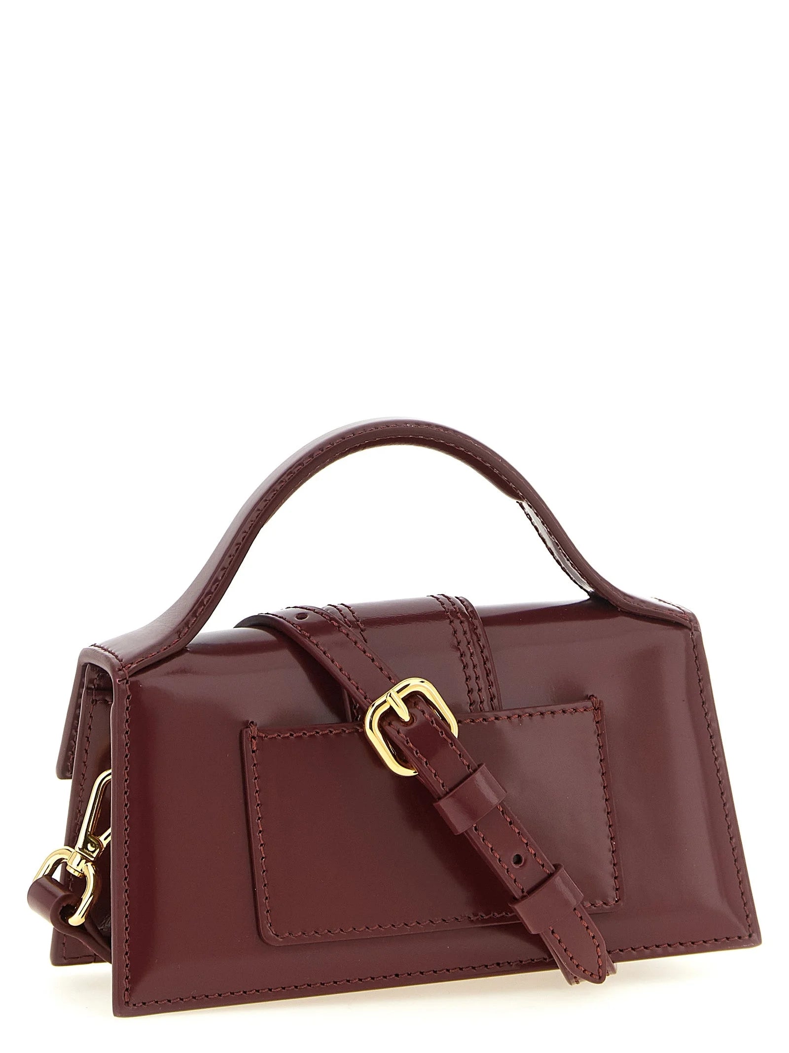 Jacquemus Bordeaux Calfskin Handbag