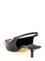 Jacquemus Bordeaux Calfskin Mid Heel Pumps