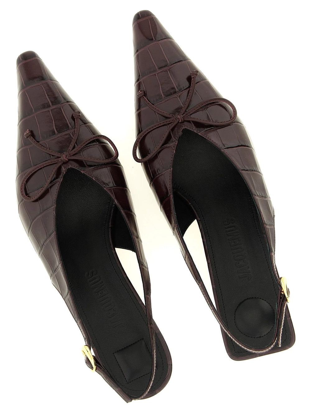 Jacquemus Bordeaux Calfskin Mid Heel Pumps - EU41/US11