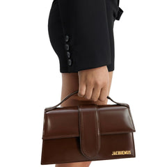 Jacquemus Brown Leather Le Grand Bambino Handbag - Shoulder Bags