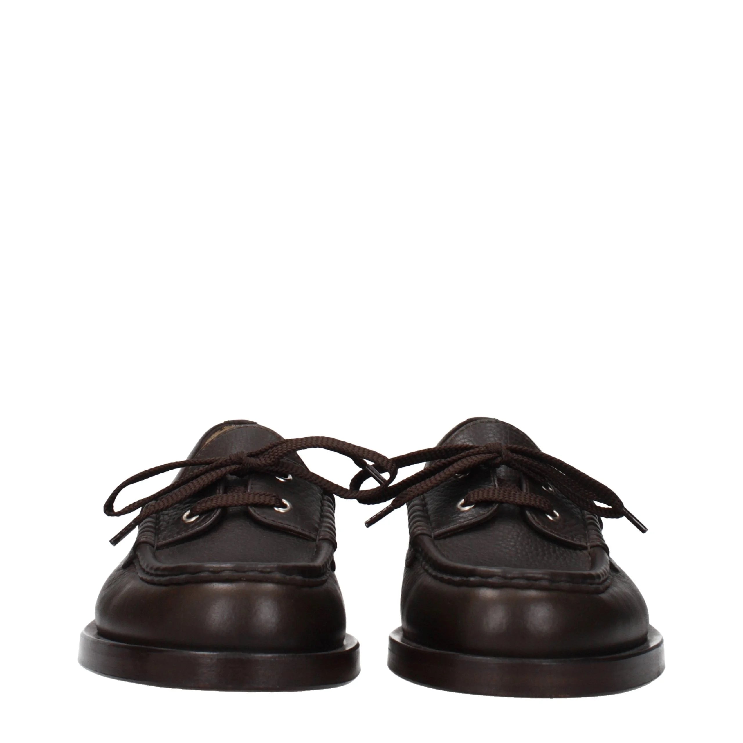 Jacquemus Brown Leather Slip-On Loafers - EU42/US9
