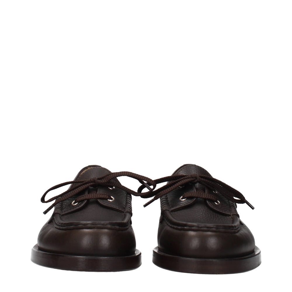 Jacquemus Brown Leather Slip-On Loafers - EU42/US9