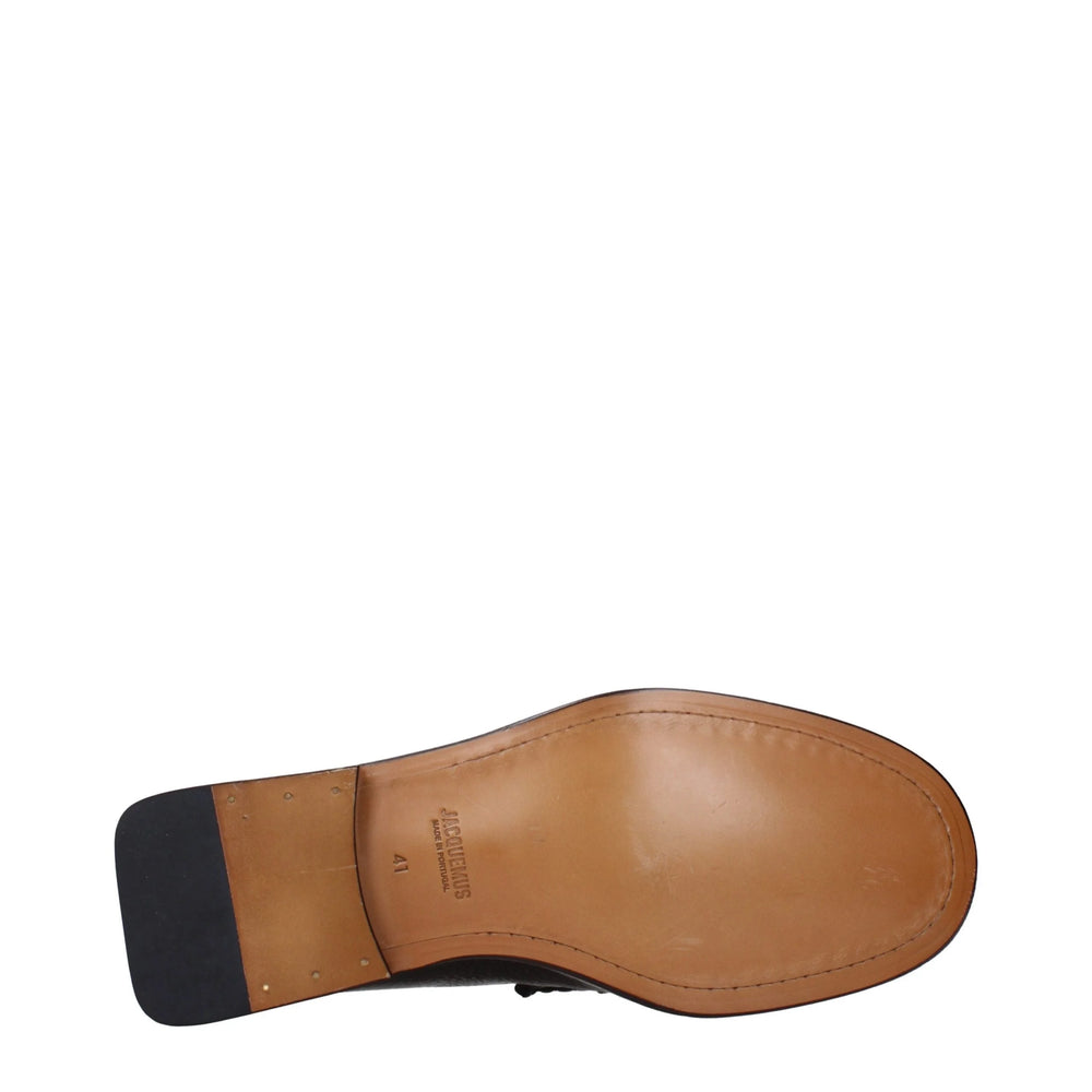 Jacquemus Brown Leather Slip-On Loafers - EU42/US9
