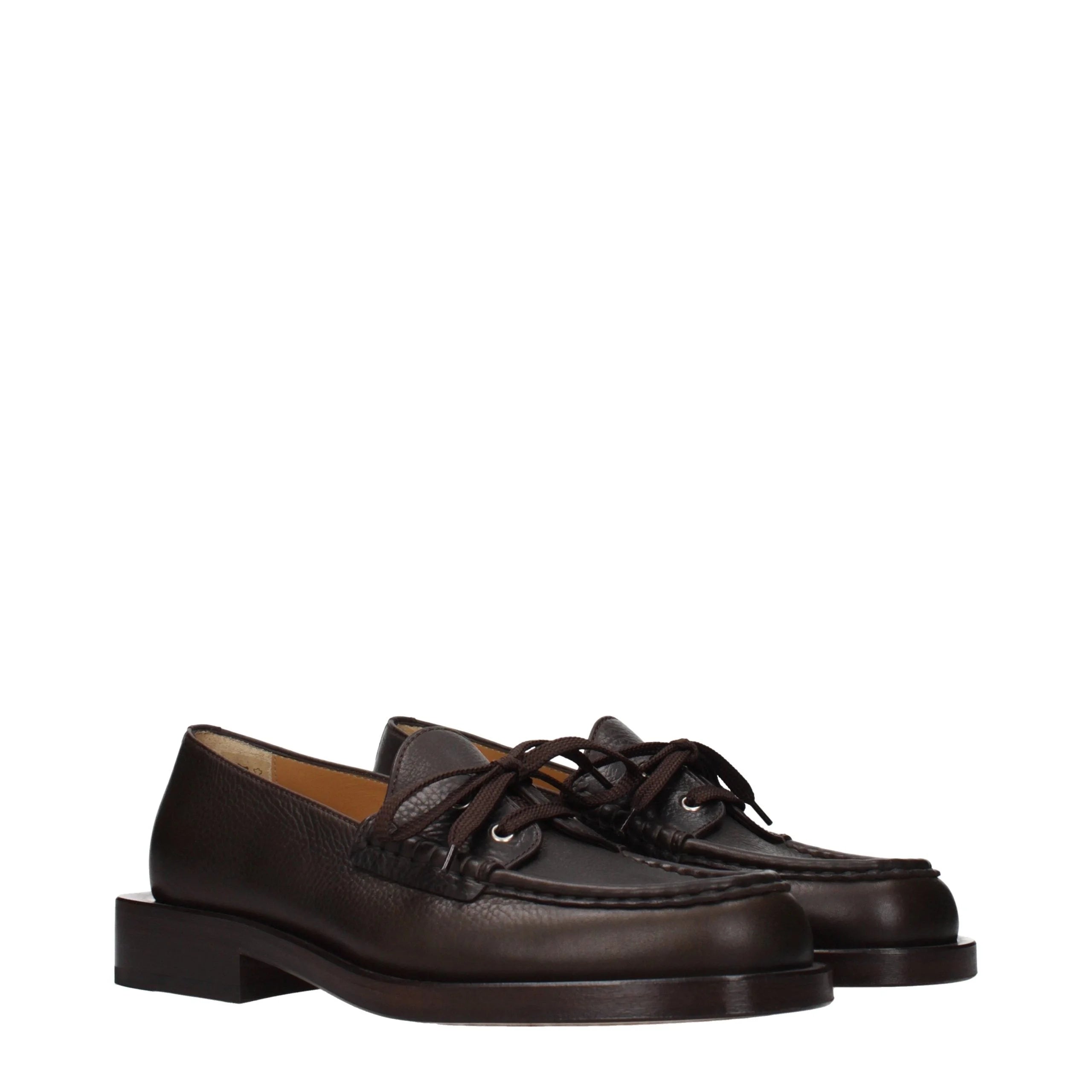 Jacquemus Brown Leather Slip-On Loafers - EU42/US9