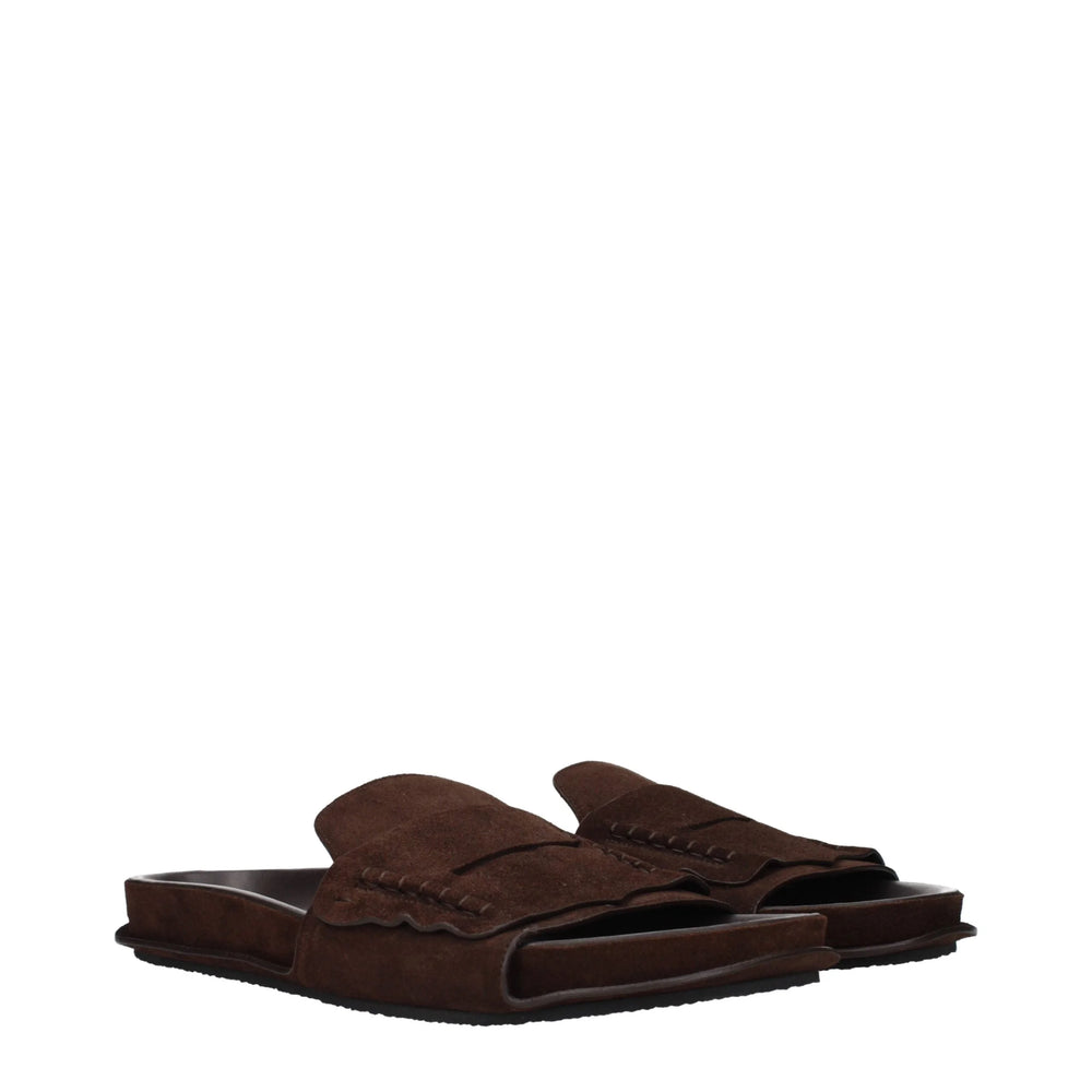 Jacquemus Brown Leather Slippers Sandals - EU42/US9