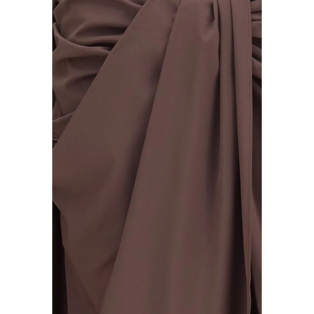 Jacquemus Brown Polyester Midi Skirt