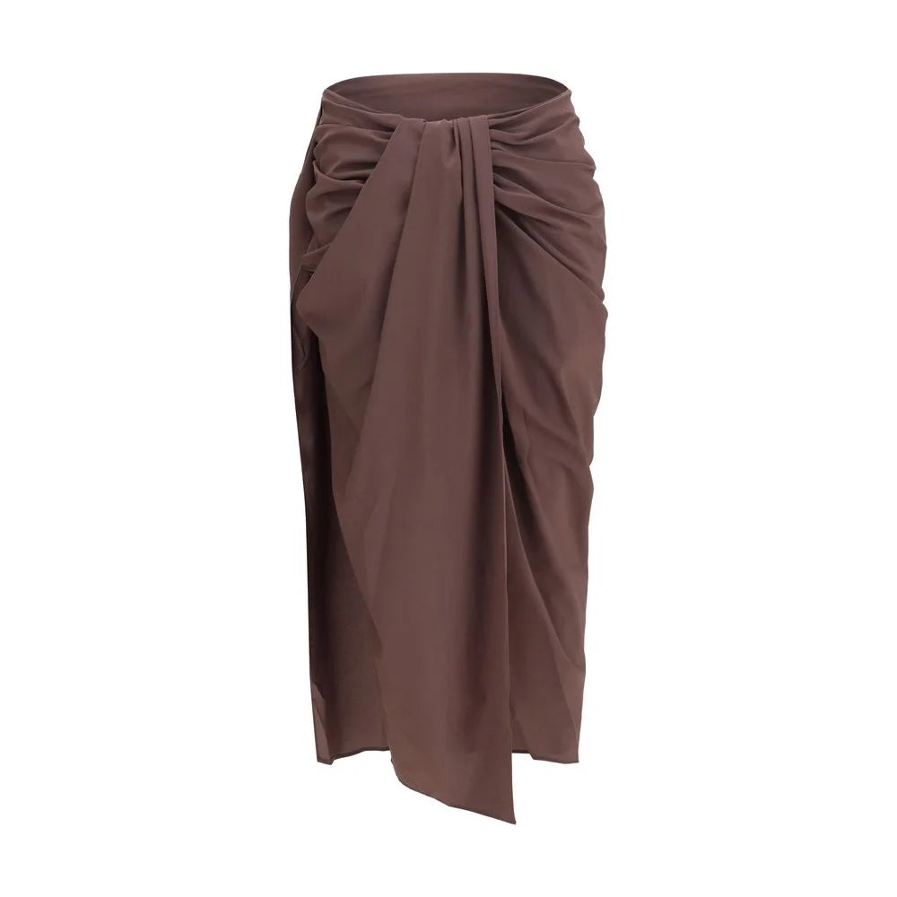 Jacquemus Brown Polyester Midi Skirt