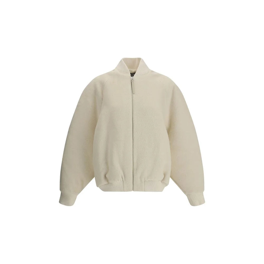 Jacquemus The Le Blouson Pilu Jacket in white alpaca Wool - IT38 | S - Bomber Jackets