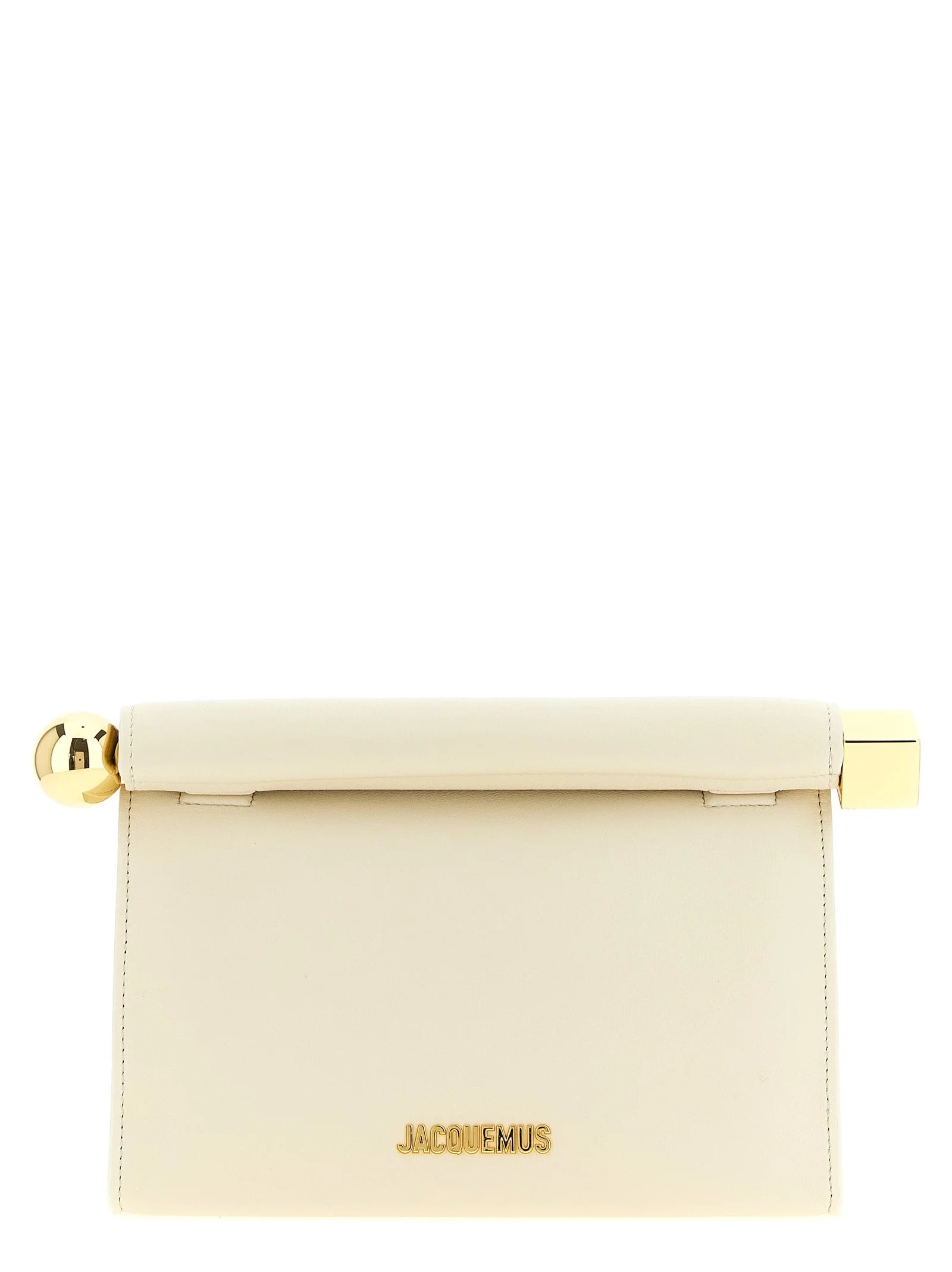Jacquemus White Lamb Leather Clutch Bag
