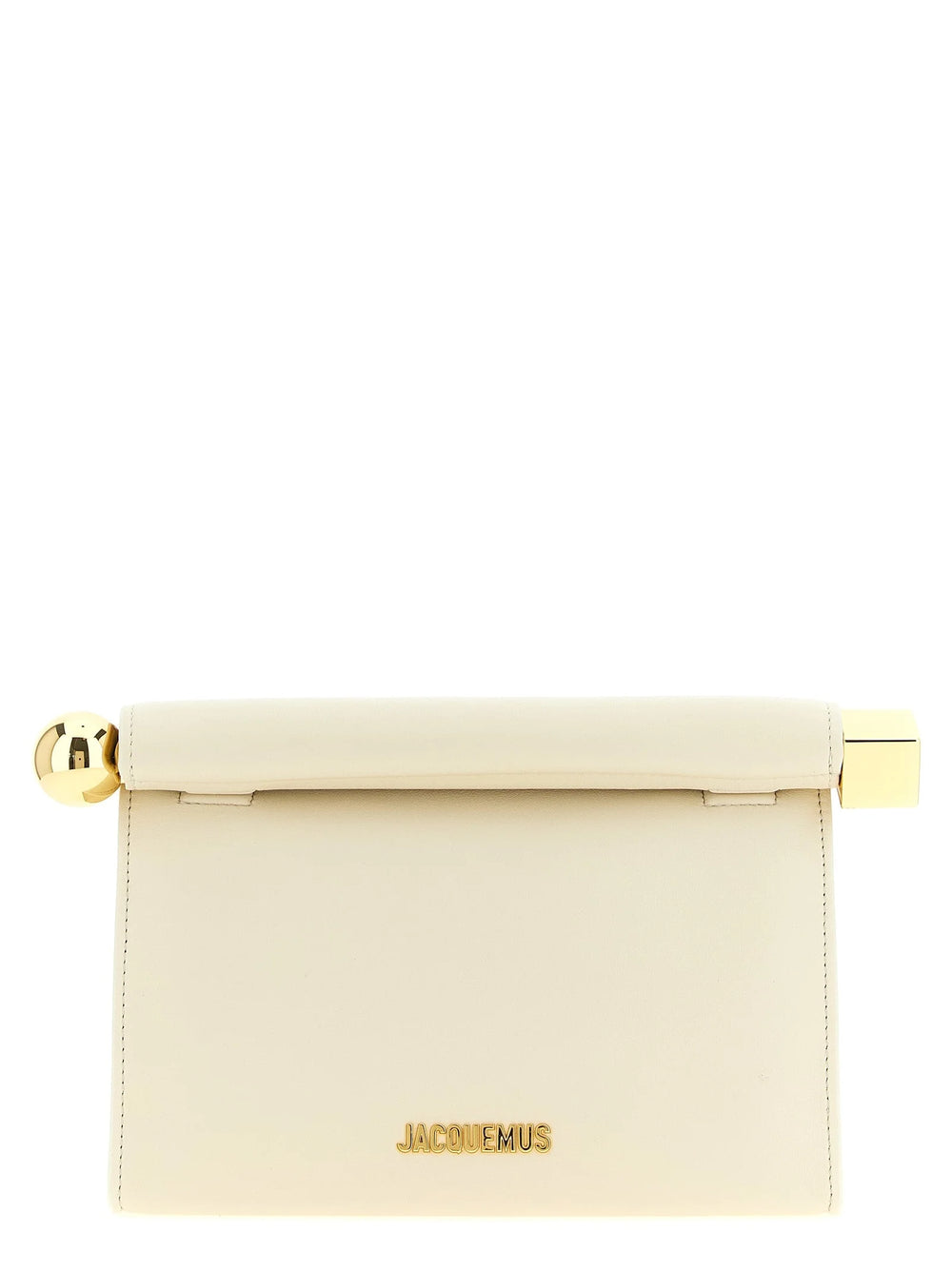 Jacquemus White Lamb Leather Clutch Bag