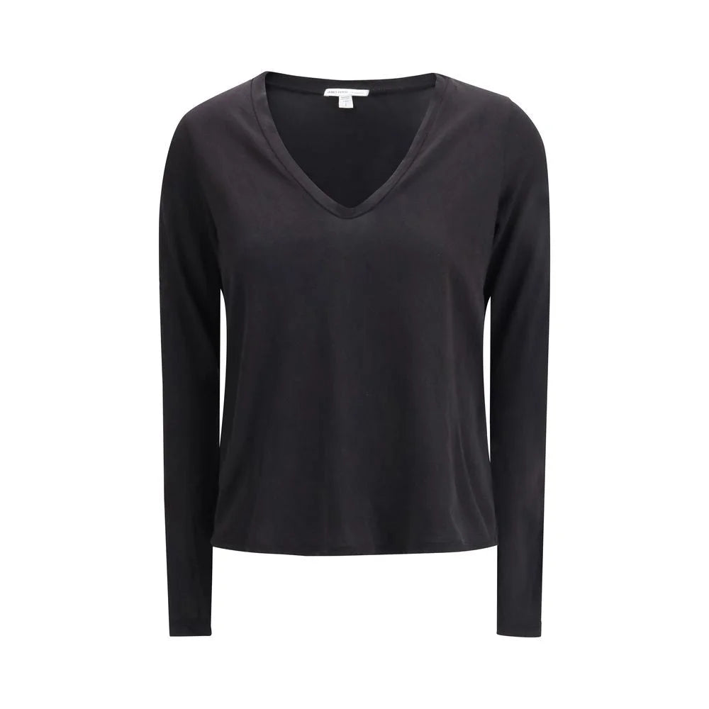 James Perse Black Cotton Long Sleeve T-Shirt