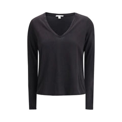 James Perse Black Cotton Long Sleeve T-Shirt