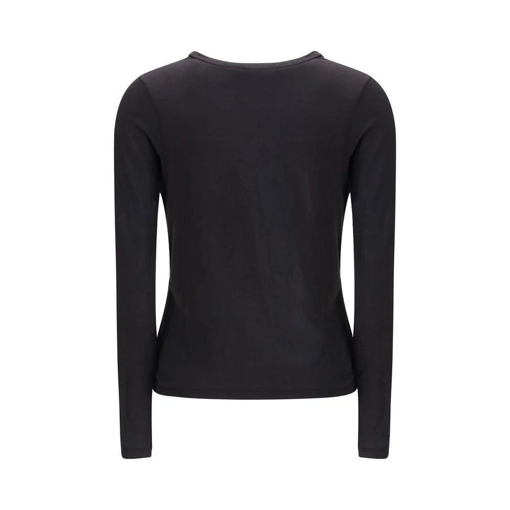 James Perse Black Cotton Long Sleeve T-Shirt