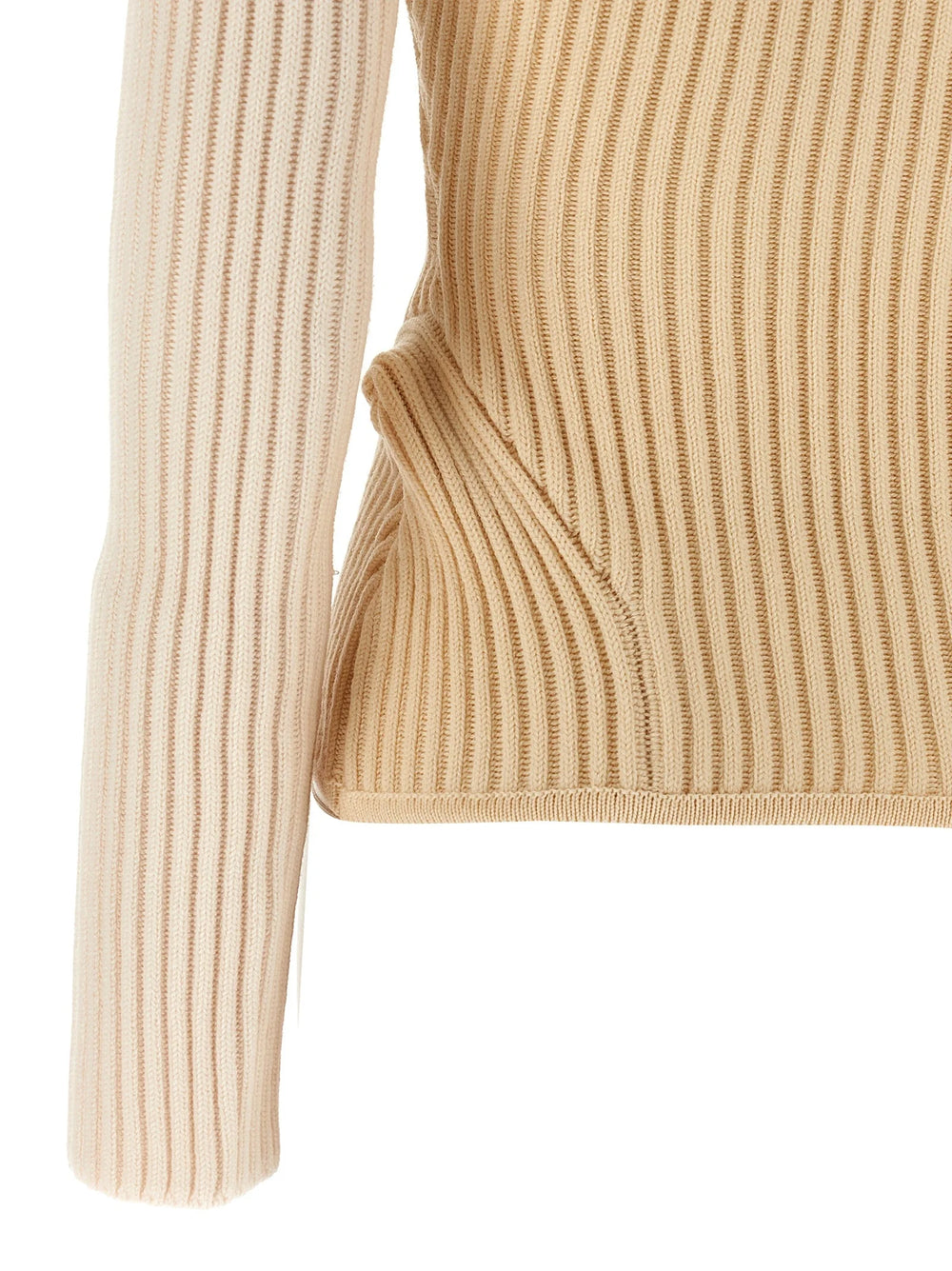 Jean Paul Gaultier Beige Merino Wool Cardigan - S
