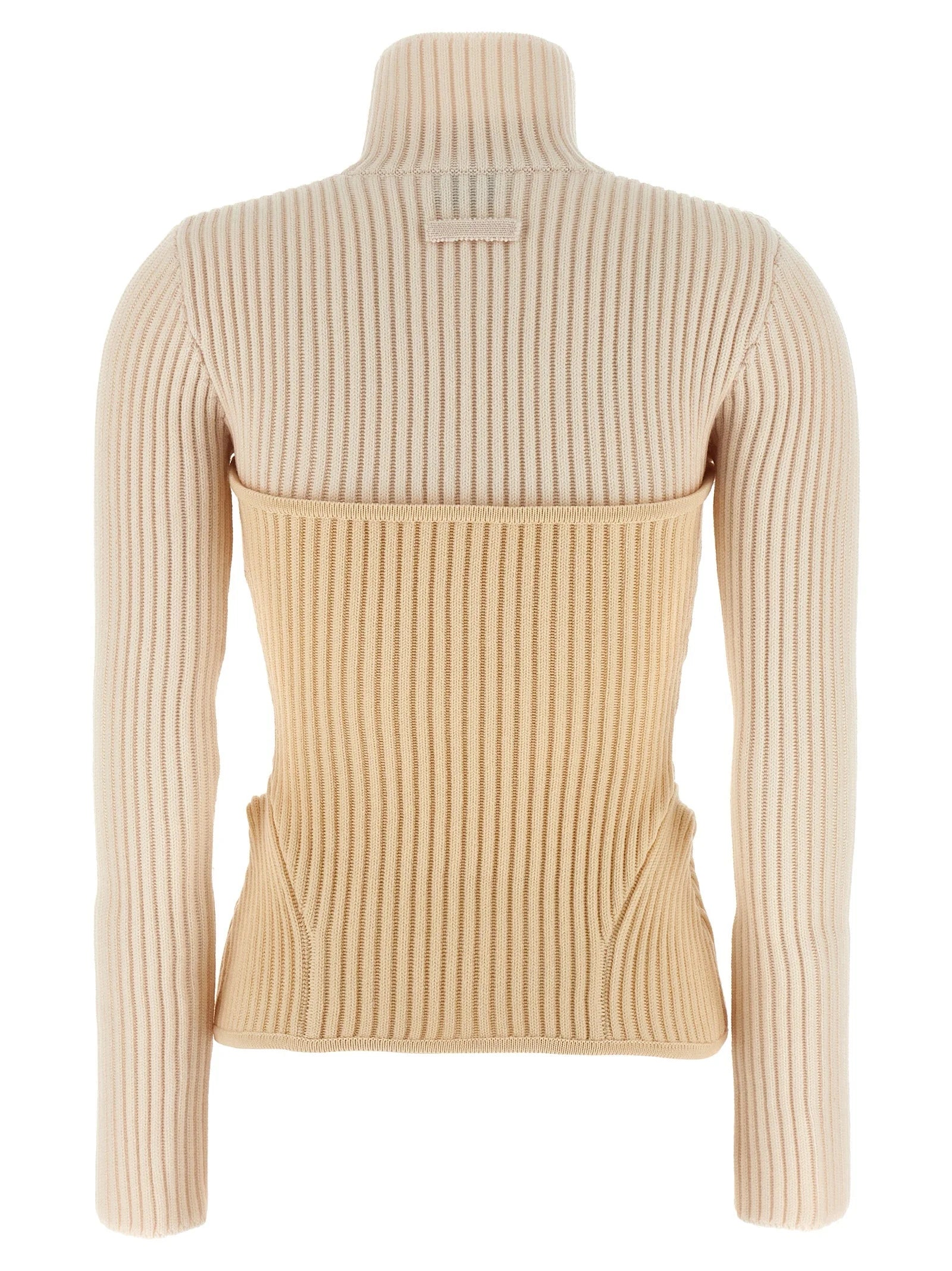 Jean Paul Gaultier Beige Merino Wool Cardigan - S