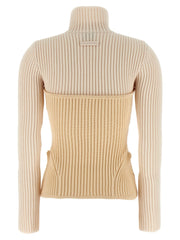 Jean Paul Gaultier Beige Merino Wool Cardigan - S