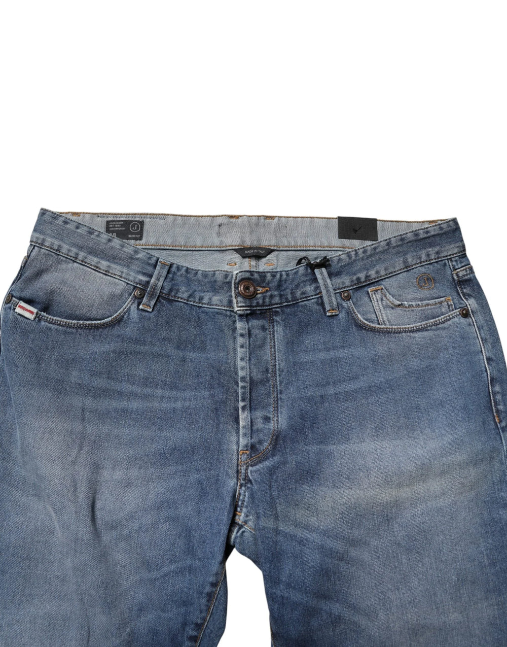 Jeckerson Blue Washed Mid Waist Straight Men Denim Trouser Jeans - W38