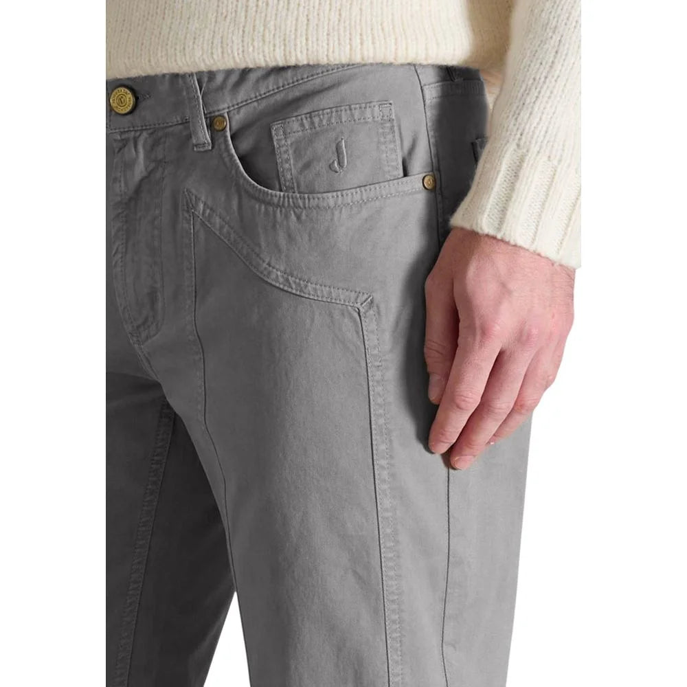 Jeckerson Gray Cotton Skinny Pants