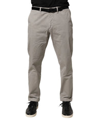 Jeckerson Gray Cotton Stretch Tapered Fit Men Chino Trouser Pants - W38