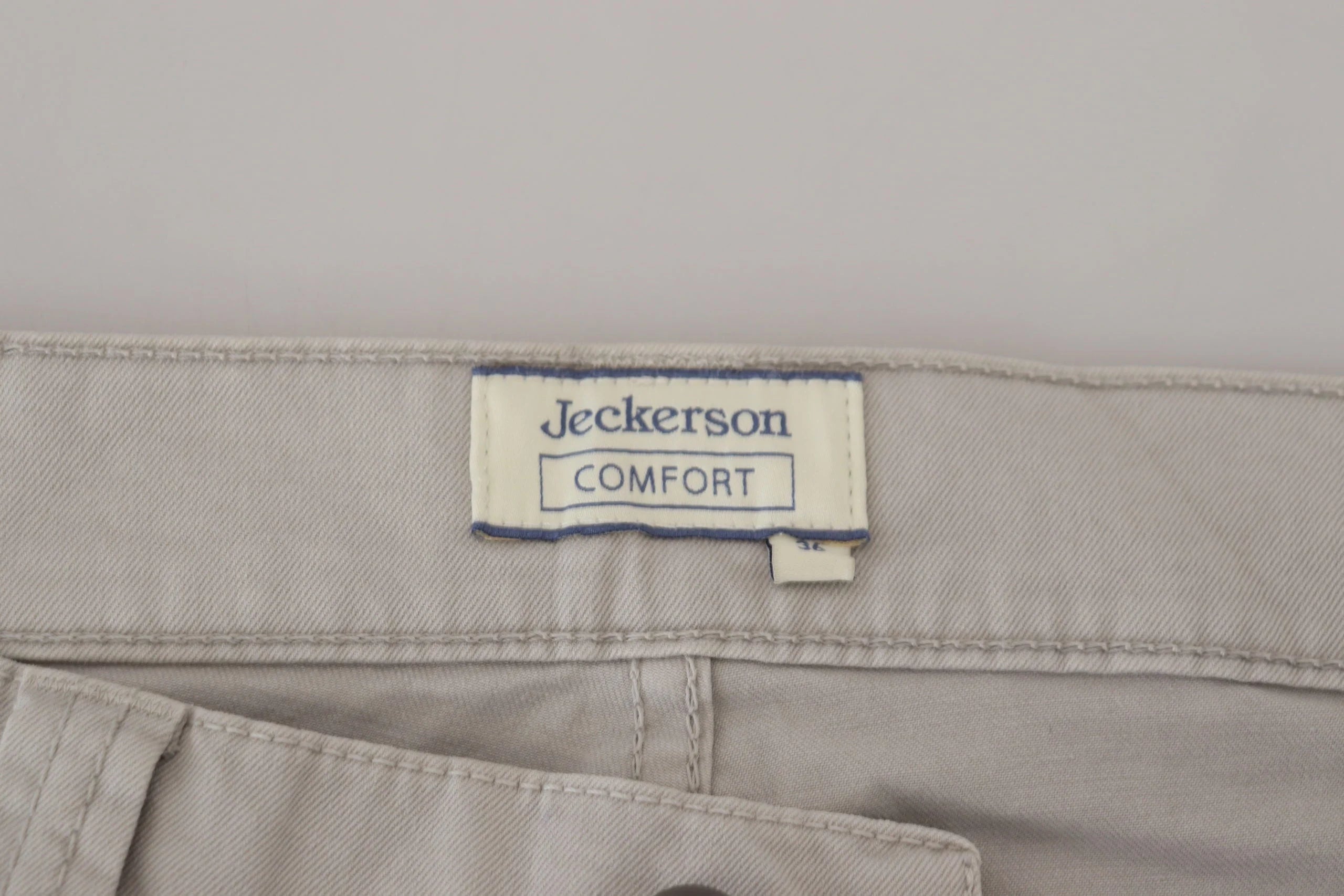 Jeckerson Gray Cotton Tapered Men Casual Pants - W36 - Trousers