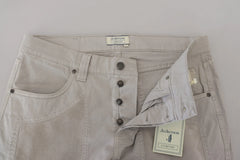 Jeckerson Gray Cotton Tapered Men Casual Pants - W36 - Trousers