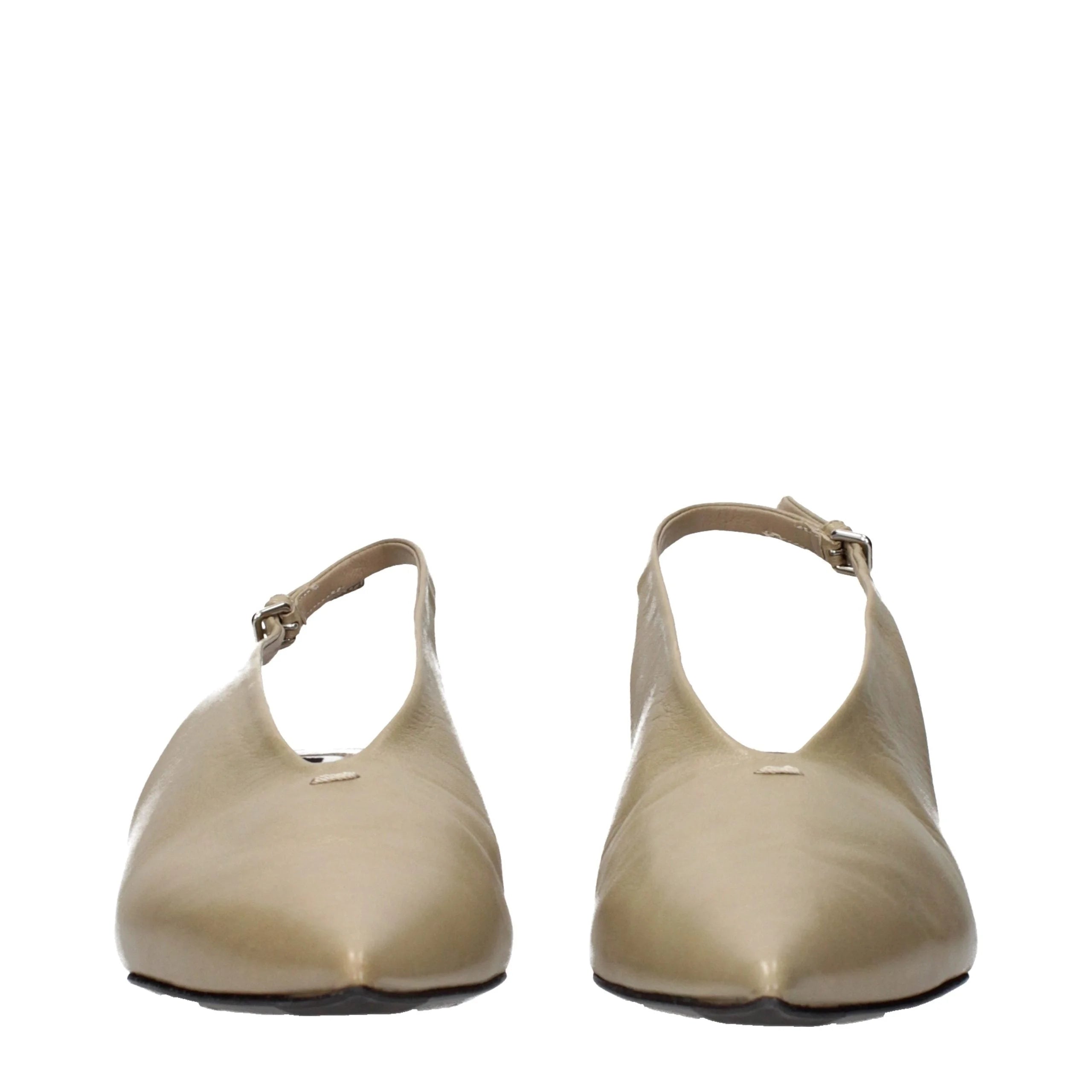 Jil Sander Beige Leather Mid Heel Pumps - EU35/US5