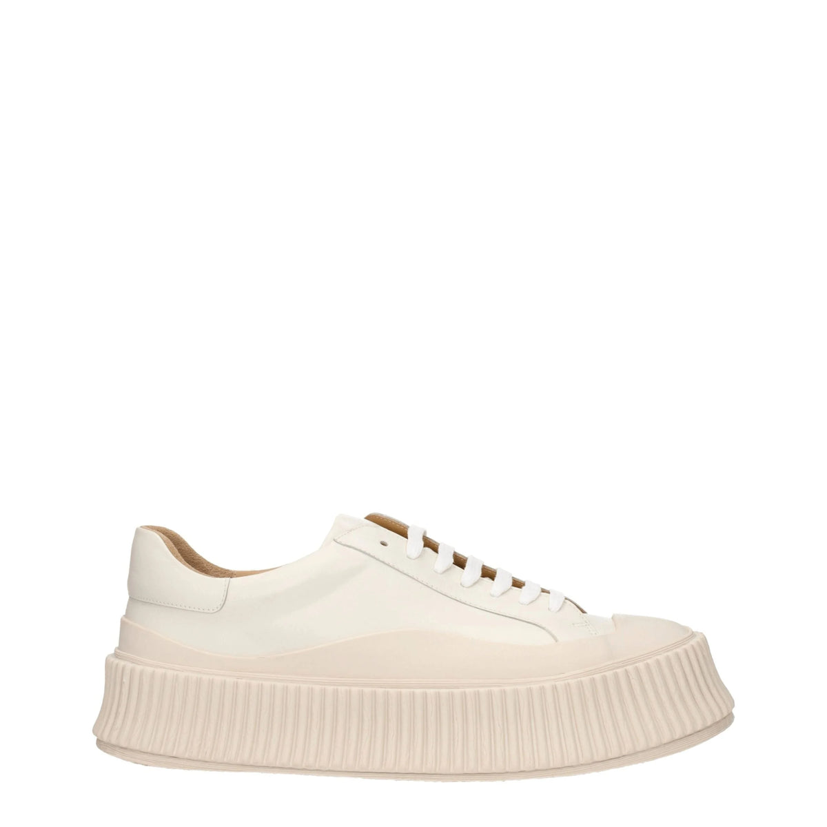 Jil Sander Beige Leather Platform Sneakers - Sneakers