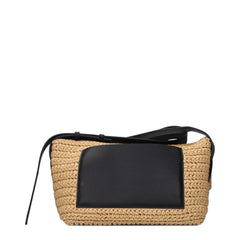 Jil Sander Beige Raffia Crossbody Tas