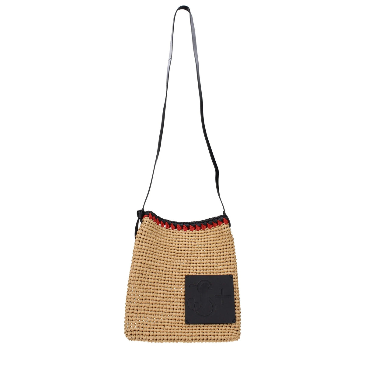 Jil Sander Beige Raffia Crossbody Bags