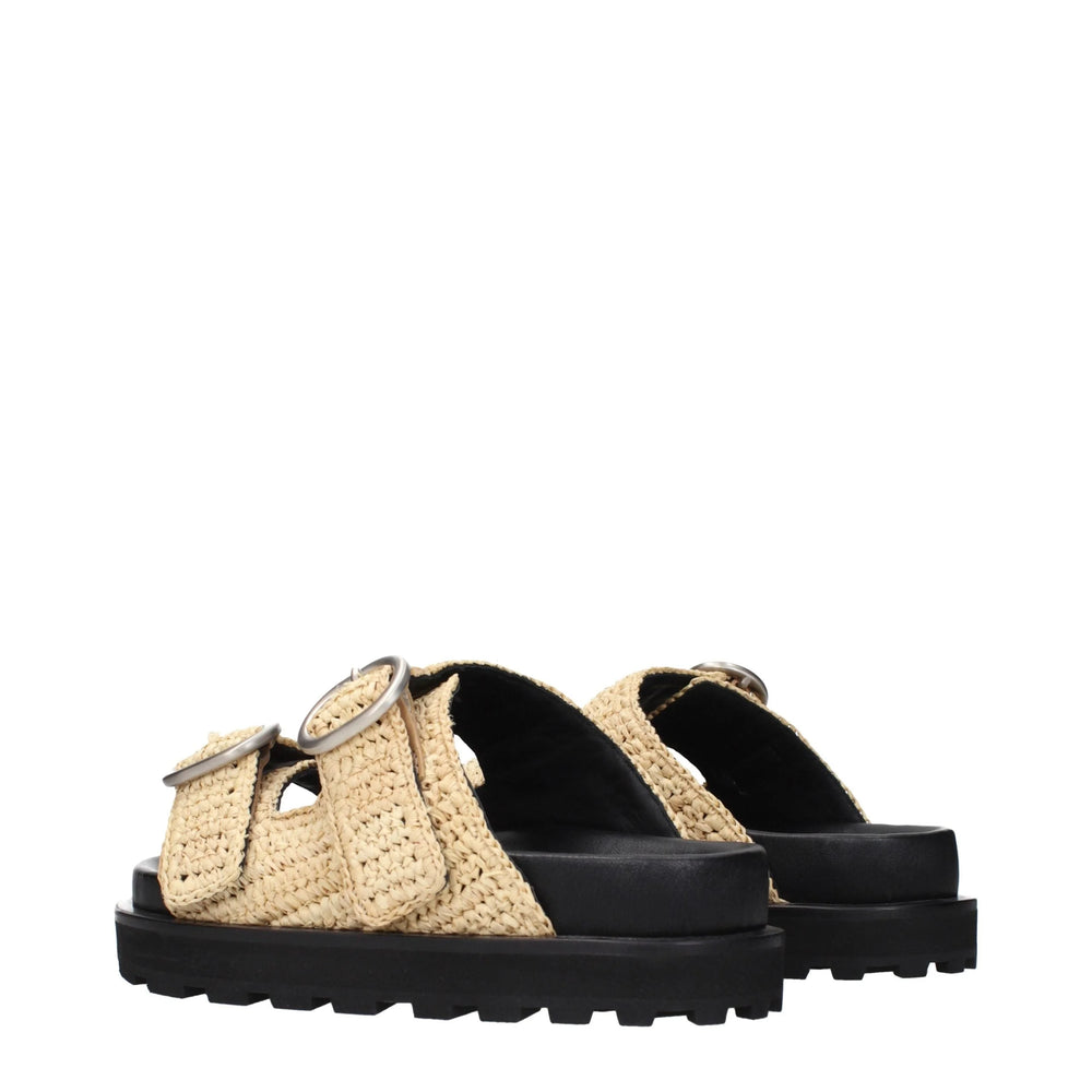 Jil Sander Beige Raffia-Slipper