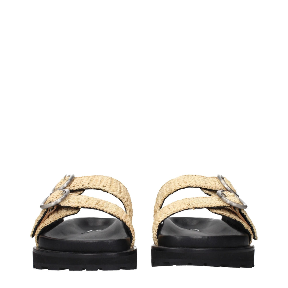 Jil Sander Beige Raffia-Slipper