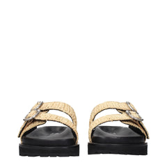 Jil Sander Beige Raffia-Slipper