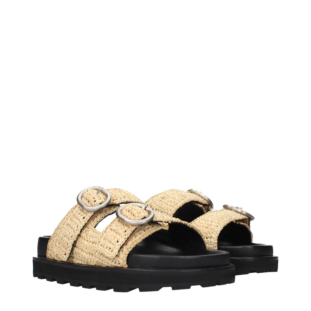 Jil Sander Beige Raffia-Slipper
