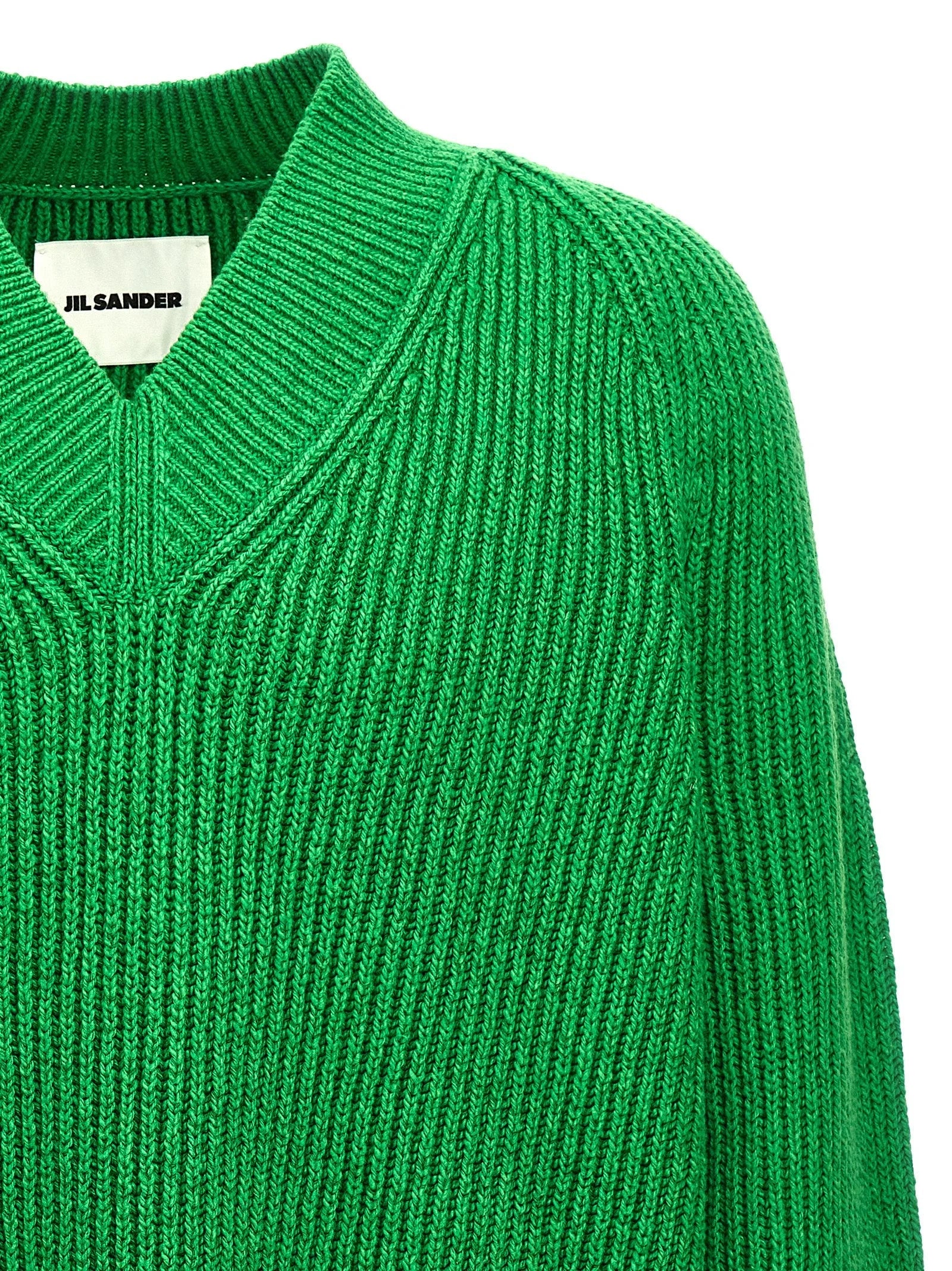 Jil Sander Bicolor Cotton Cardigan